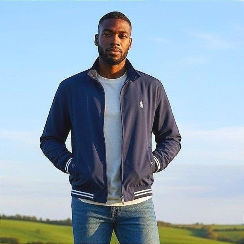 Polo Golf Ralph Lauren Jacket Mens XXL Navy Reversible Harrington Preppy Y2K 90s